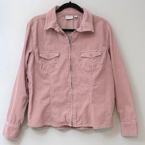 Sonoma  Pink Corduroy Full Zip Jacket Womens XL